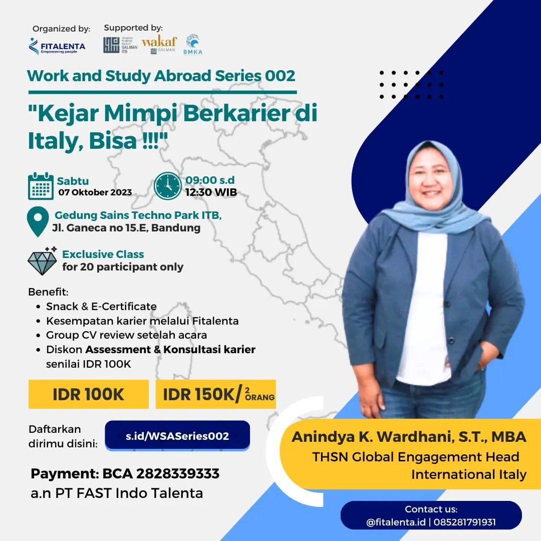 Work and Study Abroad Series 002: Kejar Mimpi Berkarier di Italy, Bisa!!